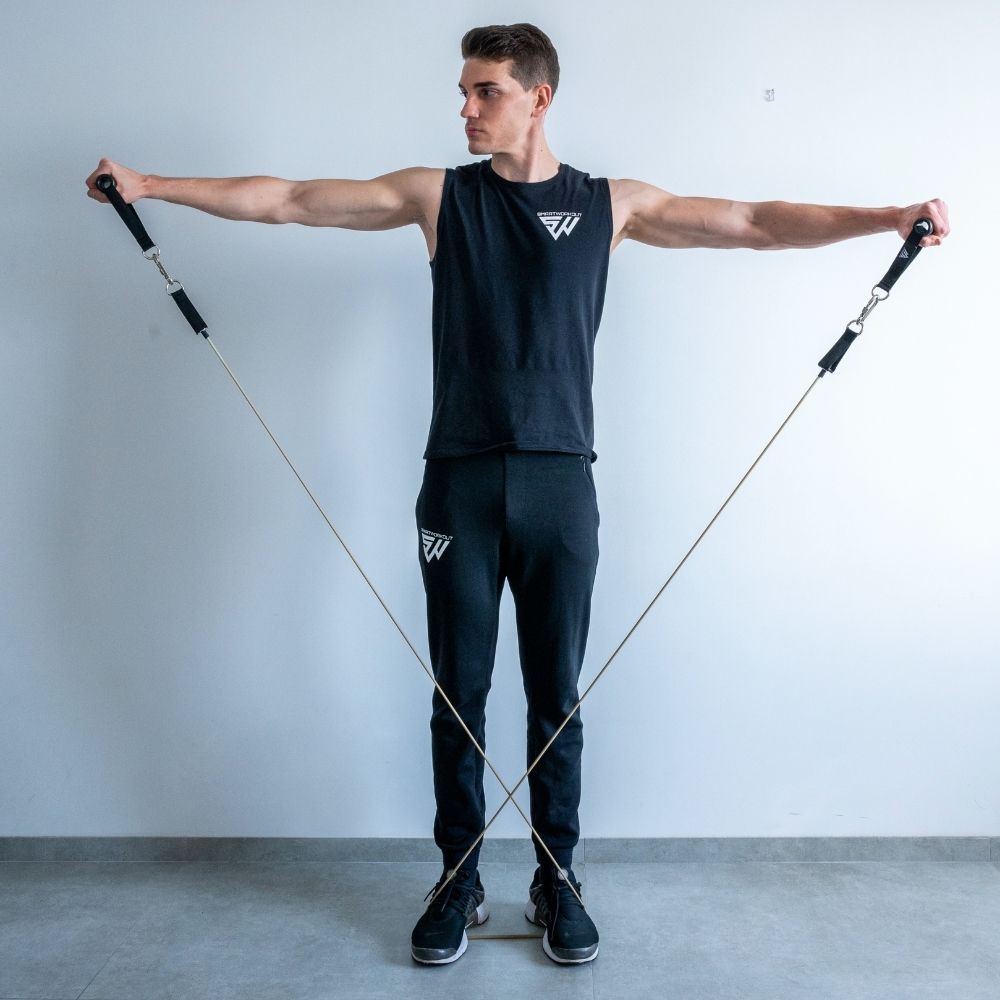 Shoulders exercises with resistance bands
